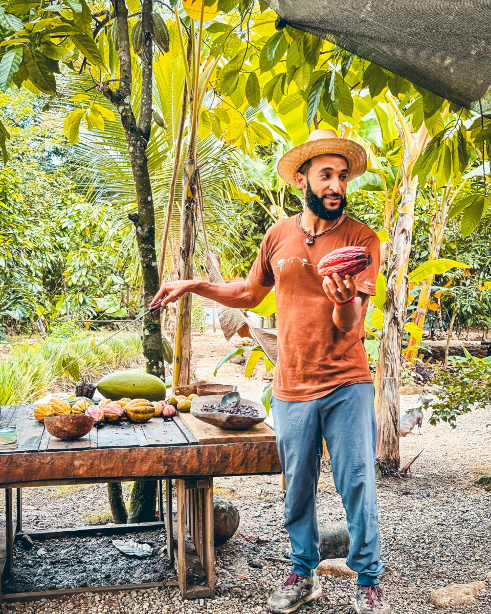 Atelier de fabrication du chocolat dans une plantation de cacao